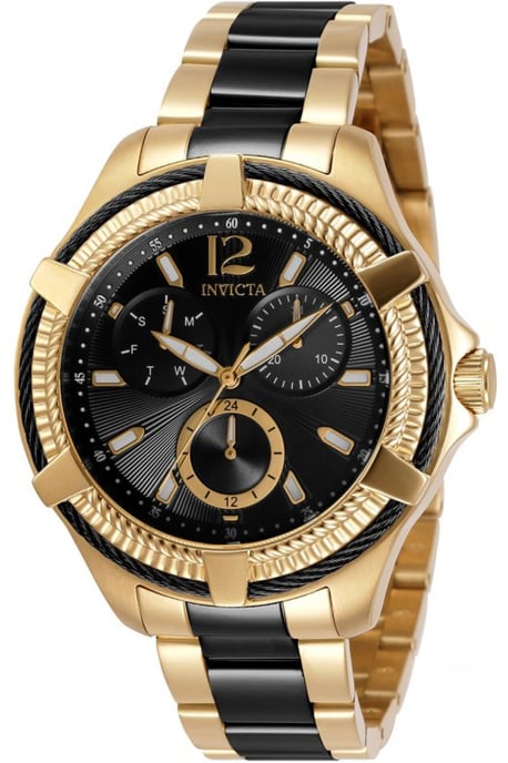 Invicta Bolt 30894 Dameshorloge - Quartz Uurwerk - Roestvrij Staal met Zwarte Wijzerplaat - 41 mm - Image 1