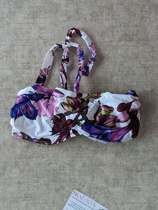 Blue Daisy Powermesh Bandeau Top - Image 2