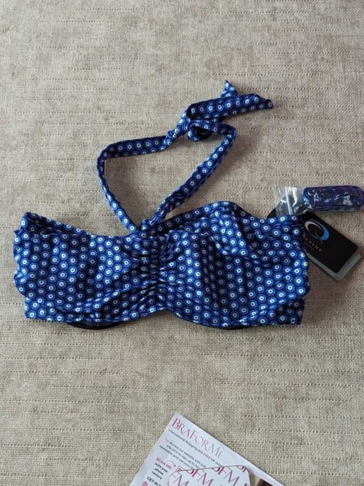 Blue Daisy Powermesh Bandeau Top - Image 2