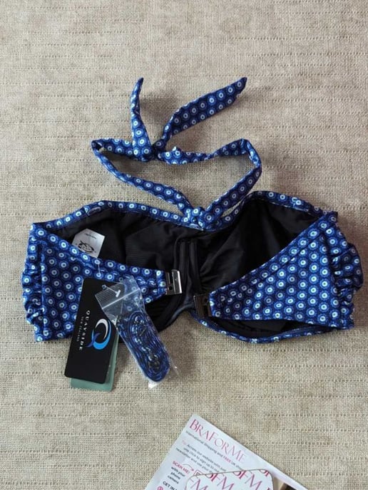 Blue Daisy Powermesh Bandeau Top - Image 3