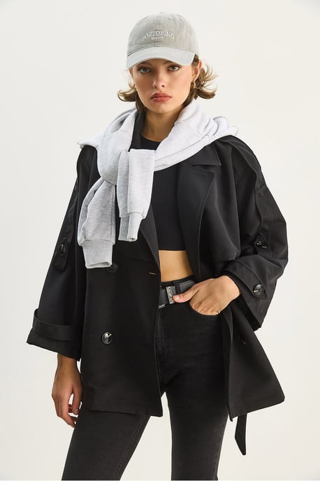 Knopen Midi Trenchcoat - Image 2