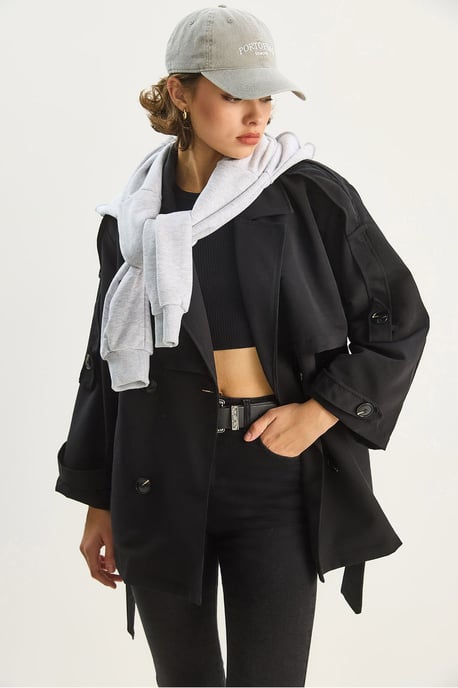 Knopen Midi Trenchcoat - Image 3