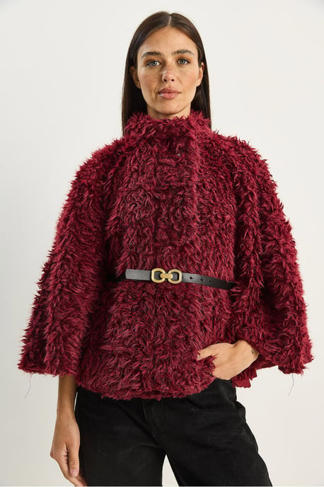 Oversized Pluche Jas met Kraag - Image 2