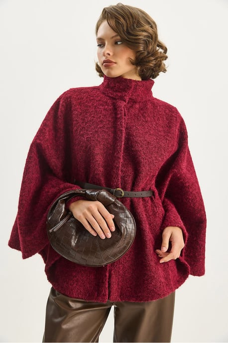 Texturerad Oversized Kapp med Knappar - Image 2
