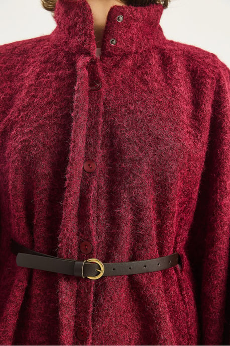 Texturerad Oversized Kapp med Knappar - Image 6