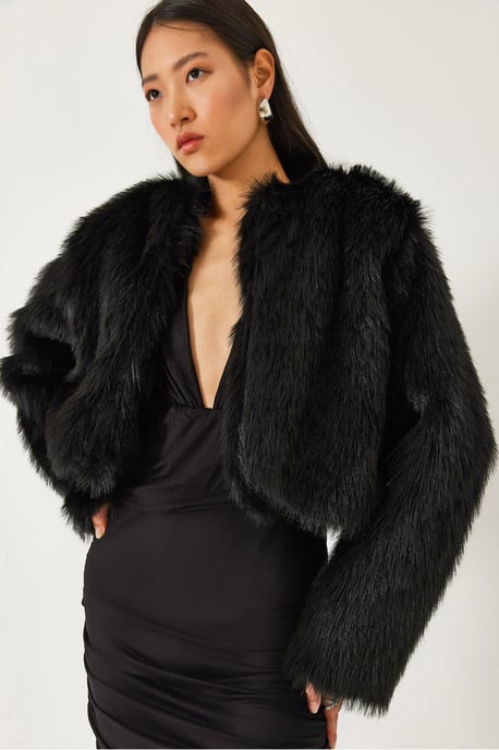 Boxy Crop Nepen Bontjas - Image 1