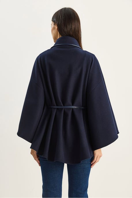 Oversized Textuurd Wolmix Overjas met Jacquardkraag - Image 6