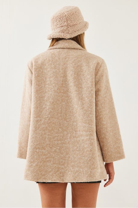 Oversized Pluche Jas met Sjaalkraag en Pocket - Image 4