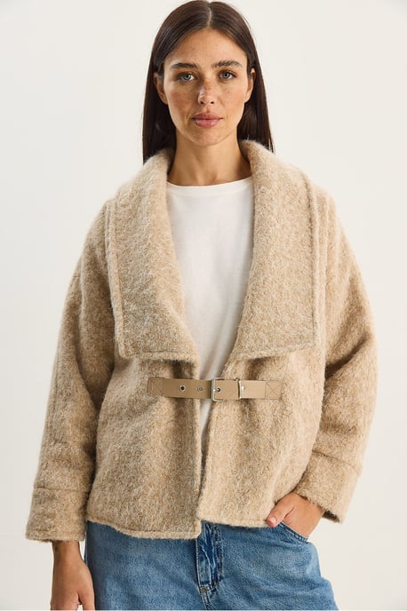 Coat with Belt Detail - Image 2
