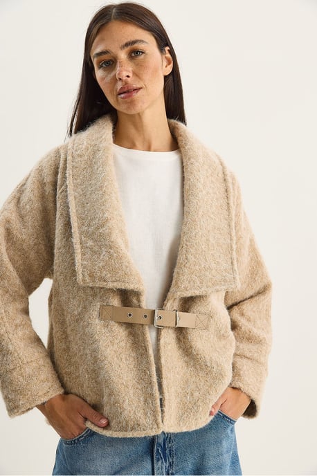 Coat with Belt Detail - Image 3