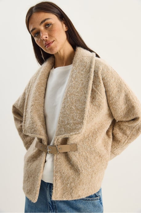 Coat with Belt Detail - Image 4