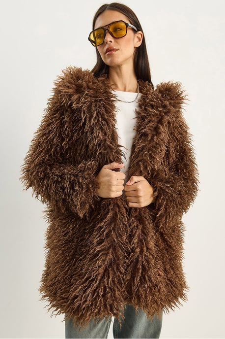 Oversized Hoody Faux Fur Jas - Image 1