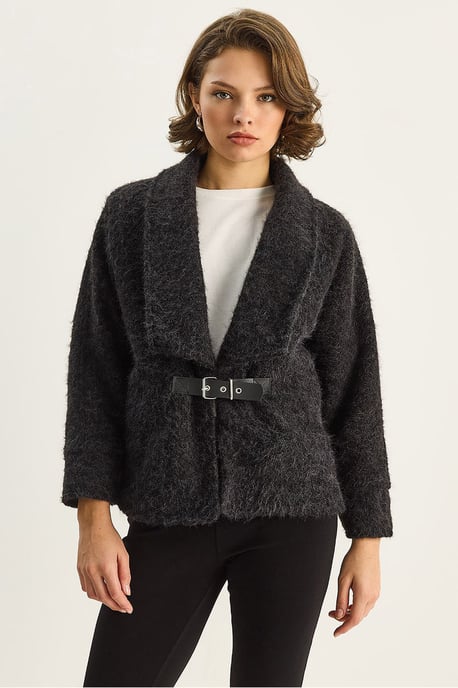 Coat with Belt Detail - Image 1