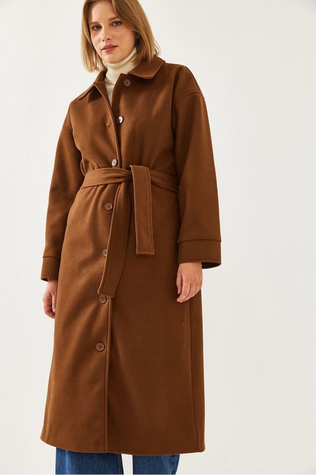 Bälte Tweed Kappa med Skjortkrage - Image 3