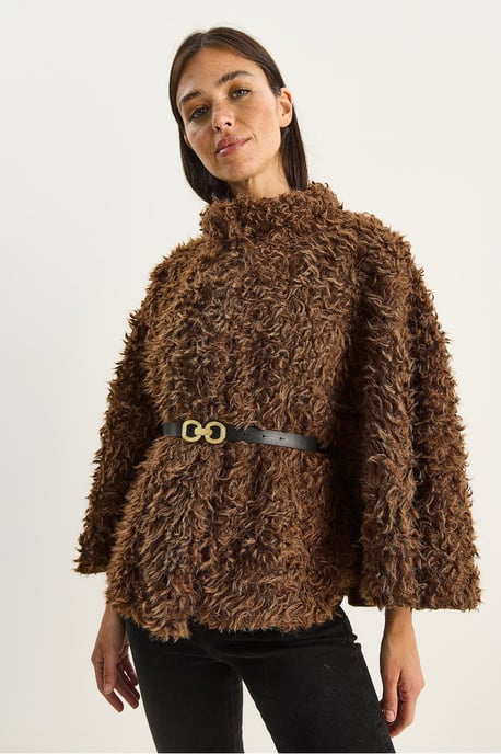 Oversized Pluche Jas met Kraag - Image 3