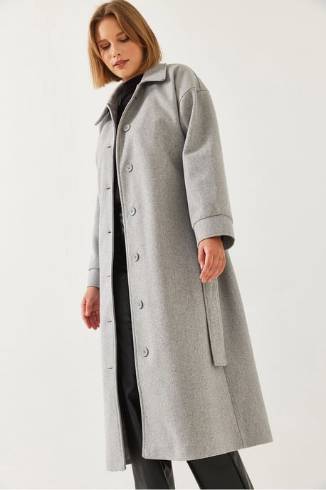 Bälte Tweed Kappa med Skjortkrage - Image 2