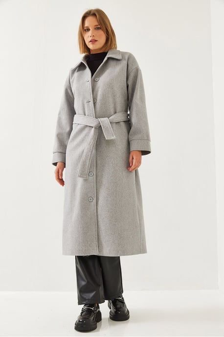 Bälte Tweed Kappa med Skjortkrage - Image 3