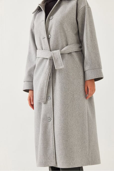 Bälte Tweed Kappa med Skjortkrage - Image 4