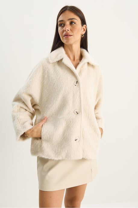 Oversized Pluche Jas met Knopsluiting - Image 6