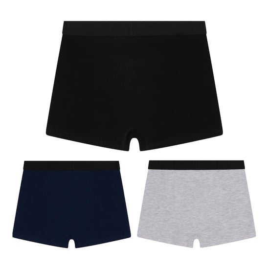 3 Pack Boys Boxers Black, Grey & Navy Soft Breathable Underwear - Image 2