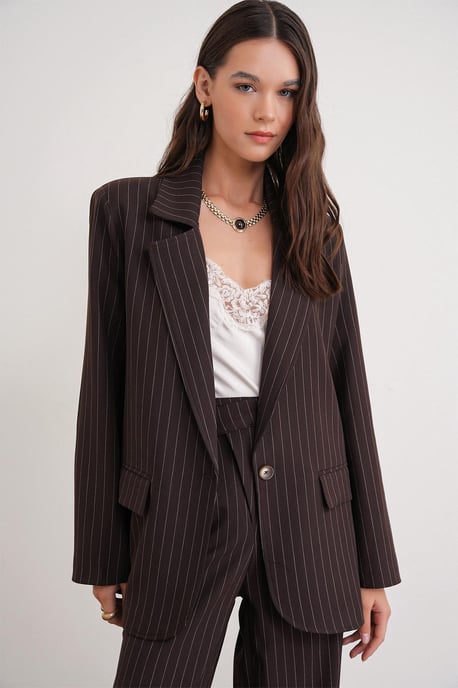 Gestreepte Oversized Blazer - Image 4