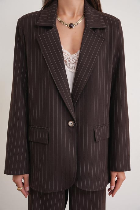 Gestreepte Oversized Blazer - Image 5