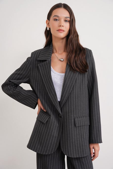 Gestreepte Oversized Blazer - Image 3