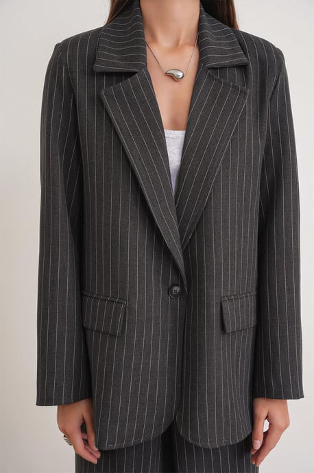 Gestreepte Oversized Blazer - Image 5