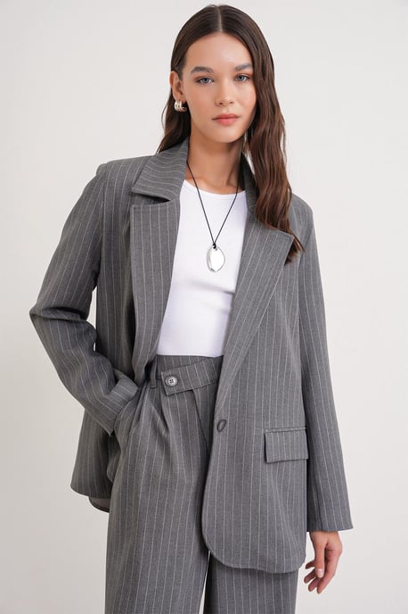 Gestreepte Oversized Blazer - Image 3