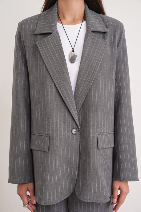 Gestreepte Oversized Blazer - Image 5