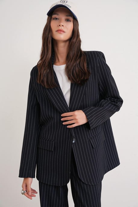 Gestreepte Oversized Blazer - Image 3