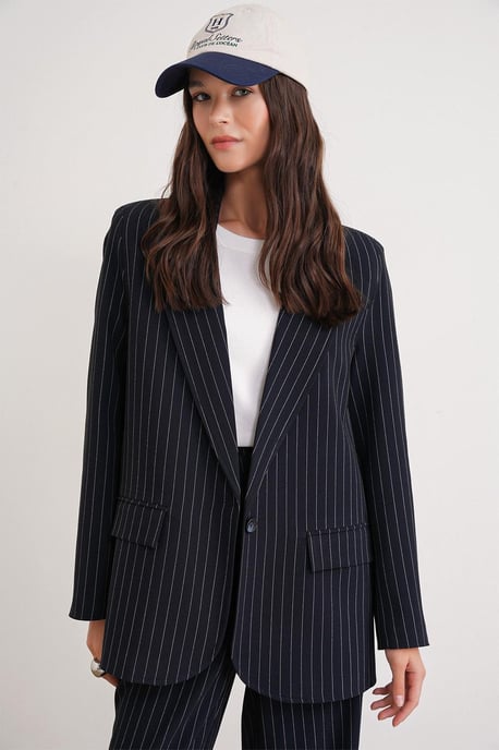 Gestreepte Oversized Blazer - Image 4