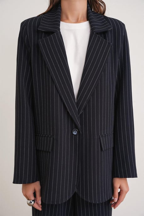 Gestreepte Oversized Blazer - Image 5