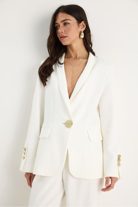 Lange Faux Leer Blazer met Sjaalkraag - Image 2
