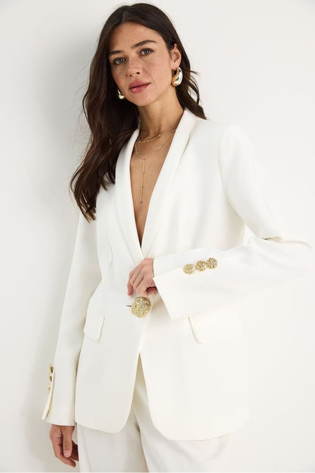 Lange Faux Leer Blazer met Sjaalkraag - Image 4