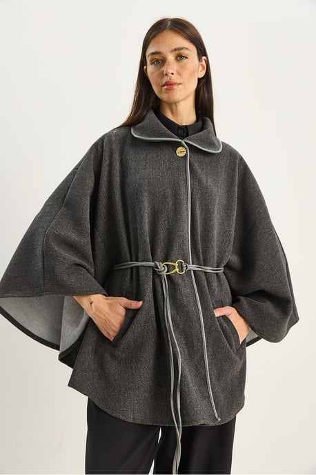 Oversized Textured Wolmix Overjas met Jasje Kraag - Image 4