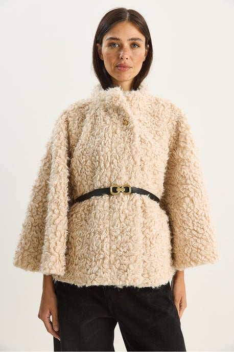 Oversize Plush Coat with Jacket Collar - Image 2