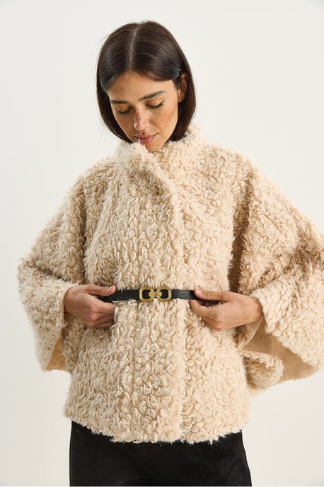 Oversize Plush Coat with Jacket Collar - Image 4
