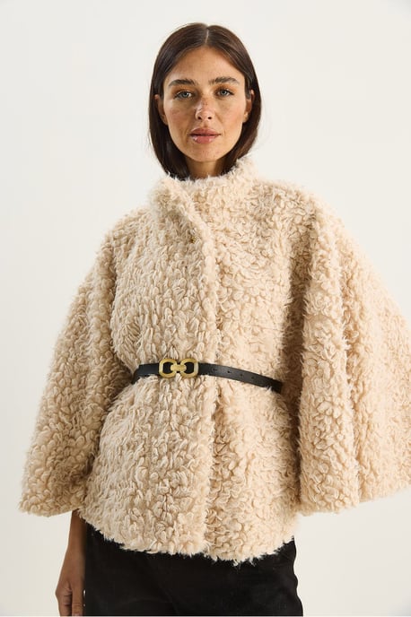 Oversize Plush Coat with Jacket Collar - Image 5