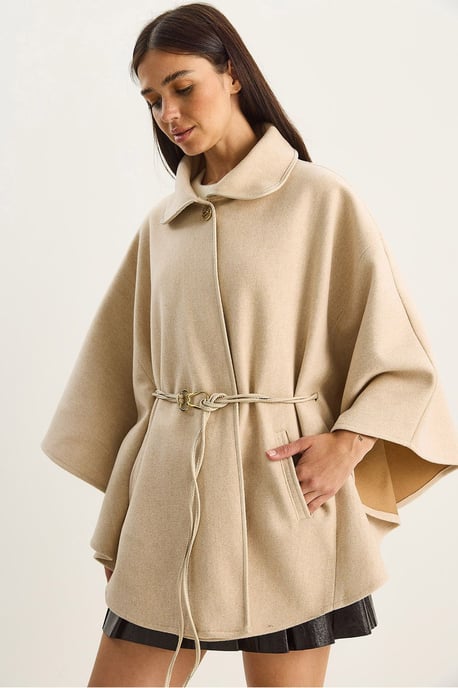 Oversized Textured Wolmix Overjas met Jasje Kraag - Image 1