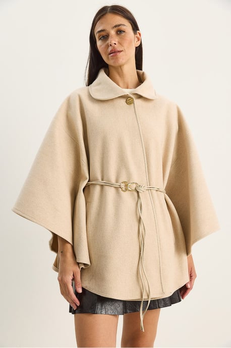 Oversized Textured Wolmix Overjas met Jasje Kraag - Image 2