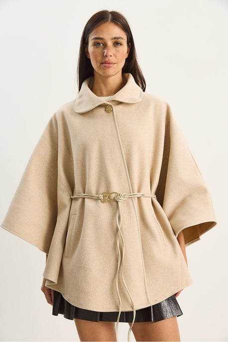 Oversized Textured Wolmix Overjas met Jasje Kraag - Image 4