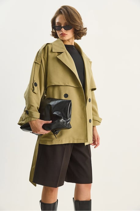 Knopen Midi Trenchcoat - Image 3