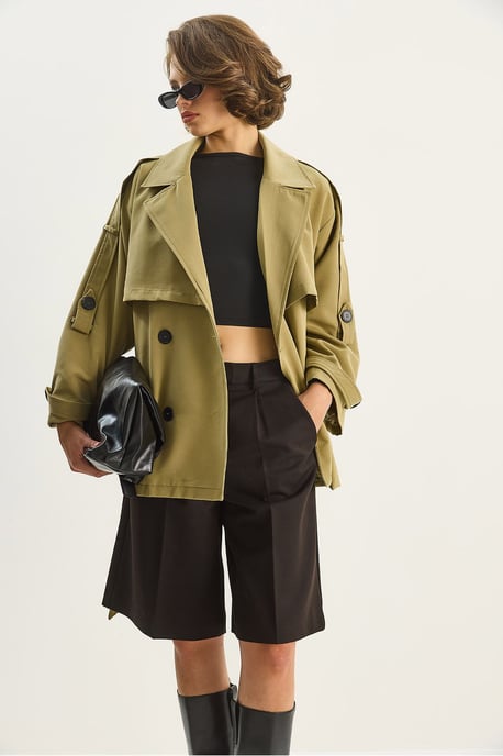 Knopen Midi Trenchcoat - Image 4