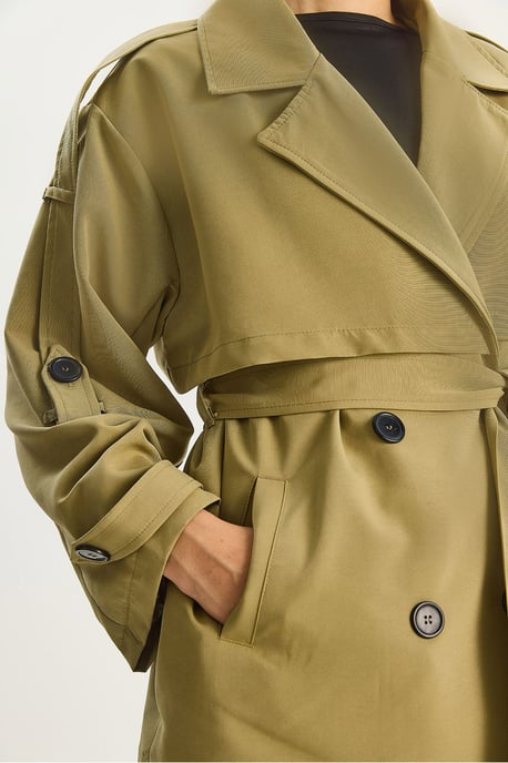 Knopen Midi Trenchcoat - Image 6