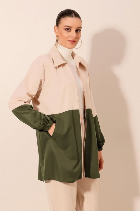 Färgglad Trench Coat med Dragkedja - Image 2