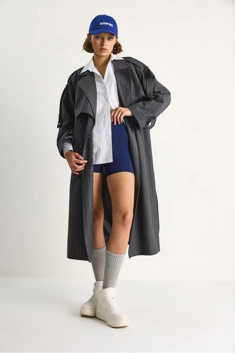 Katoenen Midi Trenchcoat met Dubbele Knopen Sluiting - Image 3