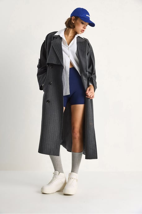 Katoenen Midi Trenchcoat met Dubbele Knopen Sluiting - Image 4