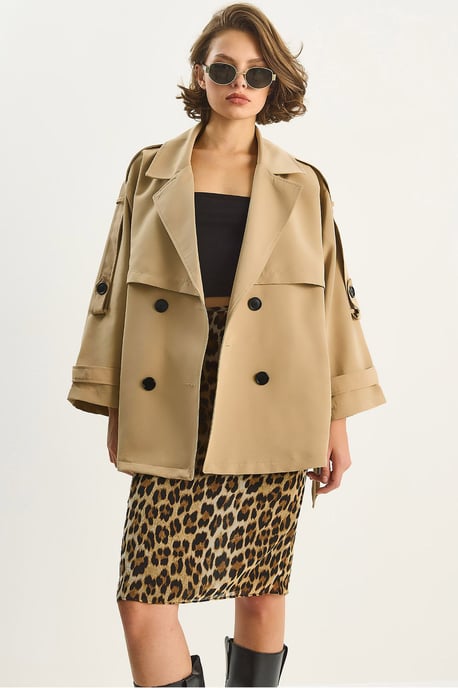 Knopen Midi Trenchcoat - Image 1