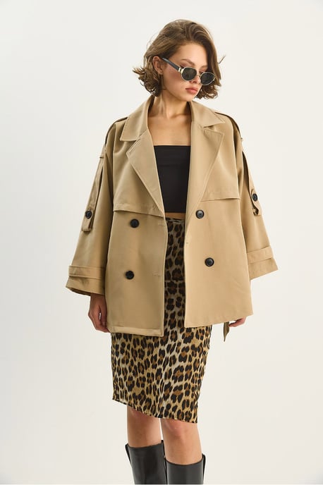 Knopen Midi Trenchcoat - Image 2